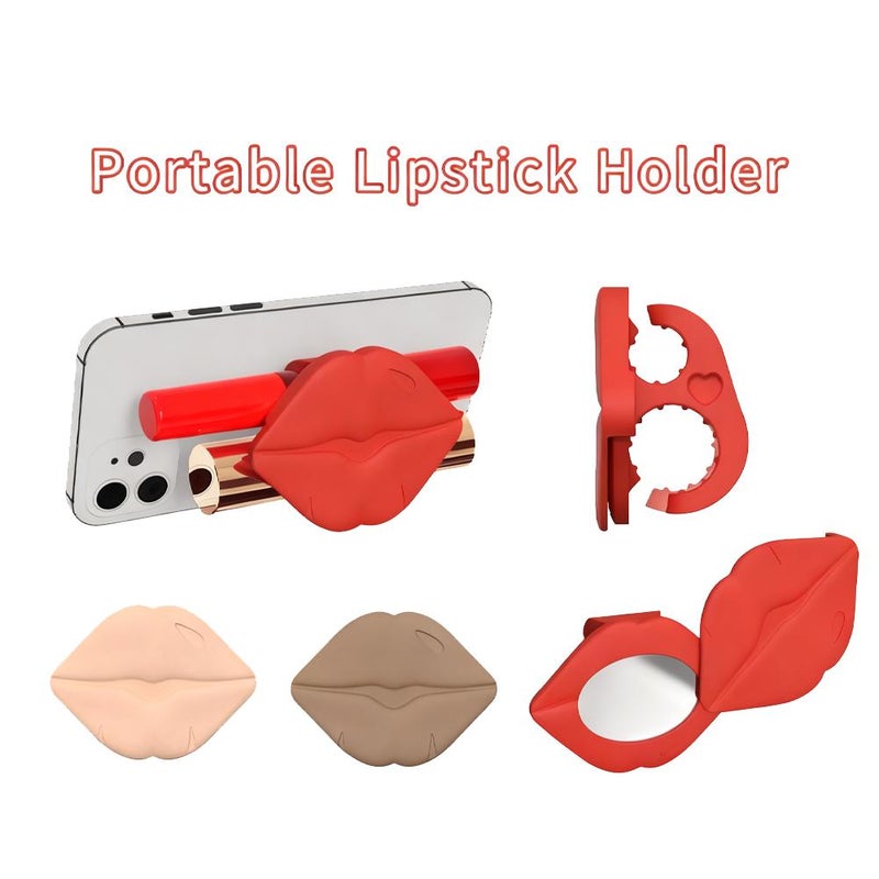 Adhesive Lip Gloss Balm Holder Adjustable Flexible Silicone Device Portable Birthday Gift for Girlfriend (Brown) - Image 4